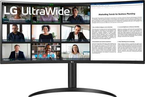 Rent to own LG - 34" VA Curved UltraWide WQHD 100Hz Monitor with HDR 10 (HDMI, DisplayPort, USB-C) - Black - Black