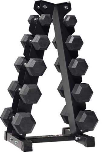 Rent to own Centr 5-25 Lb Dumbbell Weight Set with Rack - Black
