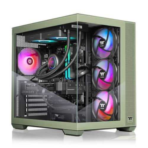 Rent to own Thermaltake - LCGS Vista 470M Gaming Desktop AMD Ryzen 7 7800X3D, 32GB Memory, NVIDIA GeForce RTX 4070 Super, 1TB NVMe M.2 - Green