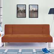 Rent to own Serta Navis Modern Futon with USB Ports, Camel Brown Fabric