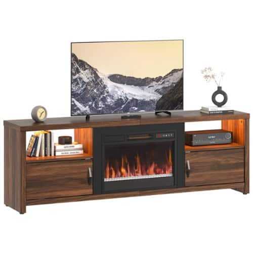 Rent to own Bestier Fireplace, TV Stand, Entertainment Center, TV Stand, Storage Space - Brown