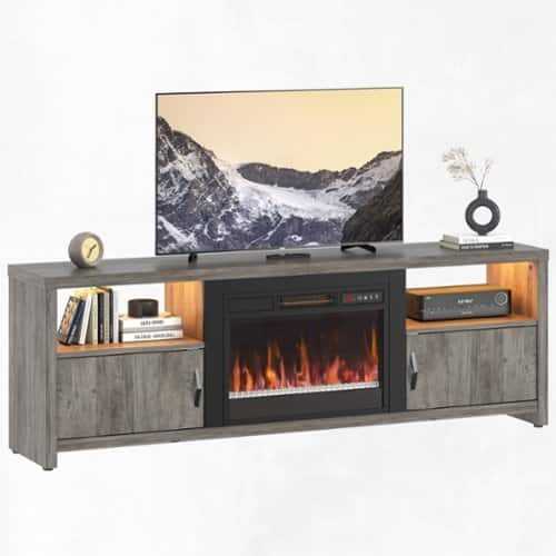 Rent to own Bestier Fireplace, TV Stand, Entertainment Center, TV Stand, Storage Space - Gray