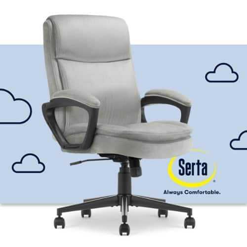 Rent to own Serta - Comfort Ergo  Ergonomic Executive Upholstered Office Chair - Gray - Velvet