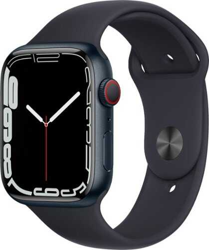 Rent to own Apple Watch Series 7 (GPS + Cellular) 45mm Midnight Aluminum Case with Midnight Sport Band - Midnight (Verizon) - (2021)