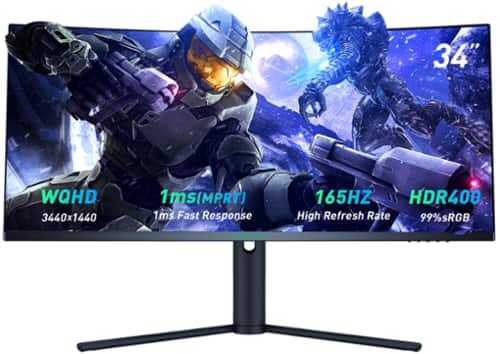 Rent to own Titan-army - C34CHR 34” Ultrawide Curved Gaming Monitor, WQHD 3440x1440, 165Hz Curved 1500R PIP/PBP, 1ms MPRT 99% sRGB Adaptive-sync - Black