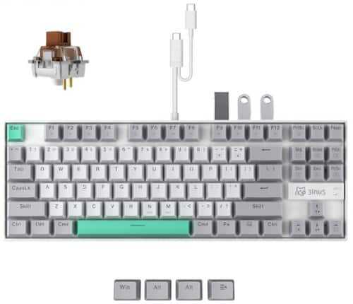 Rent to own 3inus - KEBOHUB EE01 Wired Mechanical Keyboard with 5-in-1 Hub, 87 Keys RGB Backlit, Hot-Swappable Switches for Mac & Windows - Brown Tactile