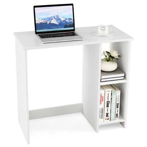 Rent to own Costway 31.5" Small Computer Desk Home Office Study Writing Desk with 2 Compartments - White