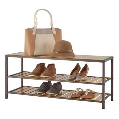 Rent to own TRINITY | 3-Tier Bamboo Shoe Bench | Bronze Anthracite® - Bronze Anthracite®