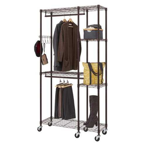 Rent to own TRINITY |41x14x76| Rolling Closet Organizer | - Dark Bronze