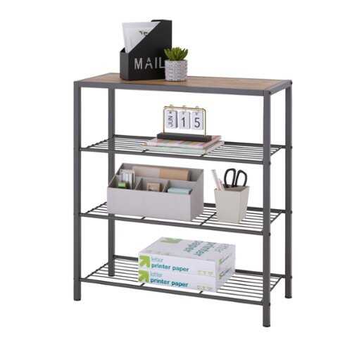 Rent to own TRINITY | 4-Tier Shoe Rack w/Console Top | - Dark Gray