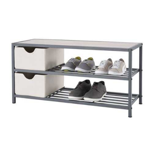 Rent to own TRINITY | 3-Tier Shoe Bench w/ Baskets | - Slate Gray