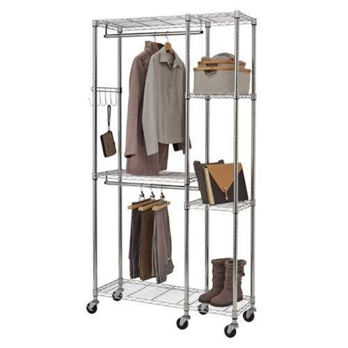 Rent to own TRINITY EcoStorage® |41x14x76| Rolling Closet Organizer | - Chrome