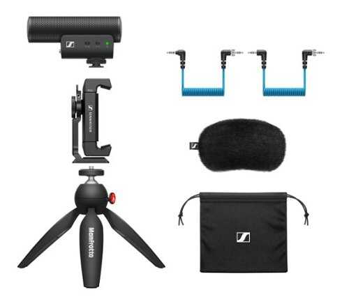 Rent to own Sennheiser - Professional MKE 400 + Mobile Kit, Directional On-Camera Microphone with Smartphone Clamp & Manfrotto PIXI Mini Tripod