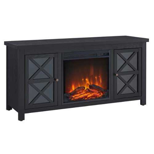 Rent to own Camden&Wells - Portland Log Fireplace TV Stand for Most TVs up to 55" - Obsidian