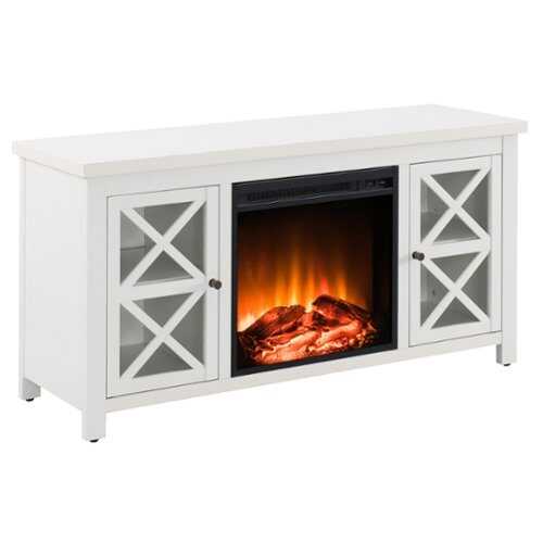 Rent to own Camden&Wells - Portland Log Fireplace TV Stand for Most TVs up to 55" - Alabaster