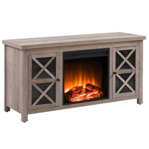 Rent to own Camden&Wells - Portland Log Fireplace TV Stand for Most TVs up to 55" - Oak