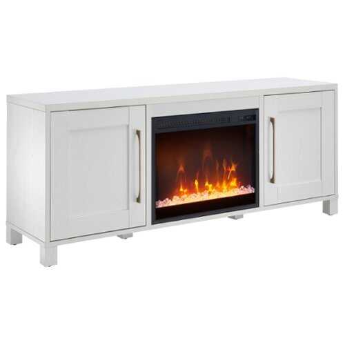 Rent to own Camden&Wells - Yarmouth Crystal Fireplace TV Stand for Most TVs up to 65" - Alabaster