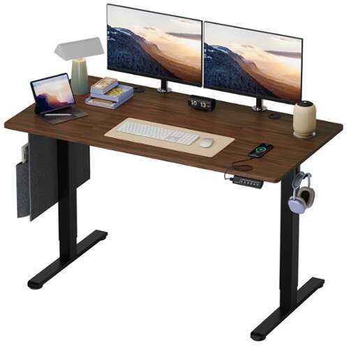 Rent to own Bestier Ergonomic Adjustable Standing Desk with USB Port - 55" wide - Brown