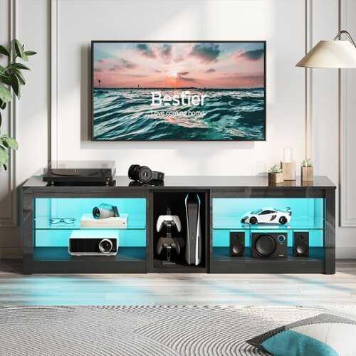 Rent to own Bestier - TV Stand for TVs Up to 70" - Bright Black