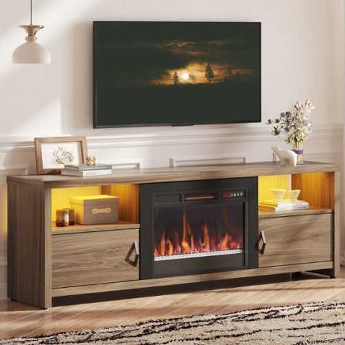 Rent to own Bestier - Fireplace TV Stand for TVs Up to 75" - Wood