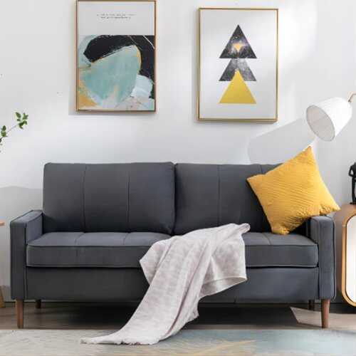 Rent to own Bestier 69" Wide Modern Style Linen Upholstered Loveseat Sofa with the Solid Wood Foot - Gray