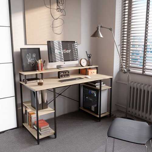 Rent to own Bestier - Computer Desk with Storage - Light Oak