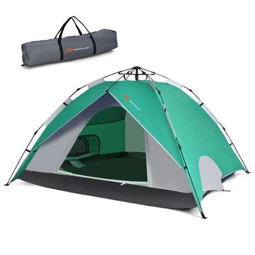 Rent to own Costway 4 Person Instant Pop-up Camping Tent 2-in-1 Double-Layer Waterproof Tent Green - Green