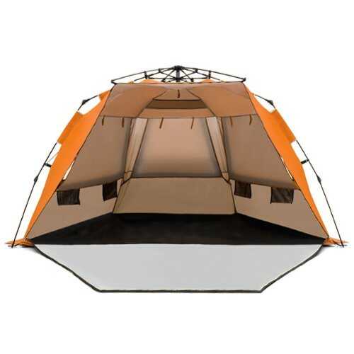 Rent to own Costway Pop-up Beach Tent Portable Beach Shade for 3-4 Persons UPF 50+ Protection Orange - Orange