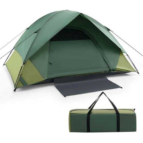 Rent to own Costway 2-person Camping Tent Lightweight Outdoor Tent with Removable Rain Fly Carrying Bag - Green