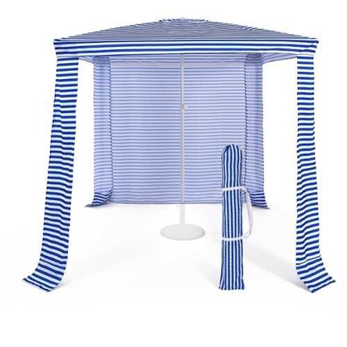 Rent to own Costway 6.6' x 6.6' Foldable Beach Cabana Easy-Setup Beach Canopy W/ Carry Bag Navy - Navy