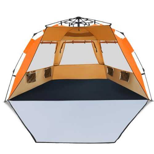 Rent to own Costway 3-4 Person Easy Pop Up Beach Tent UPF 50Plus Portable Sun Shelter Orange - Orange