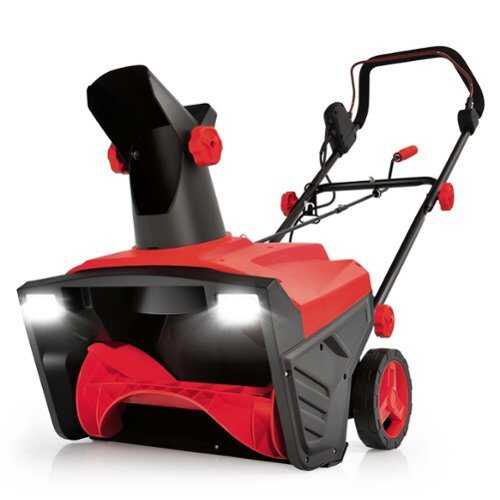 Rent to own Costway 20'' Electric Snow Thrower 120V 15Amp Snow Blower with 180° Rotatable Chute 2 Lights - Red