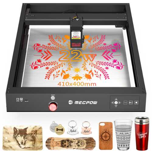 Rent to own Mecpow - 22W Large Laser Engraver with Air Assist & 410x400mm Working Area, 22000mm/min, 0.08*0.1mm Laser Spot, High Accuracy - X4 - 22W