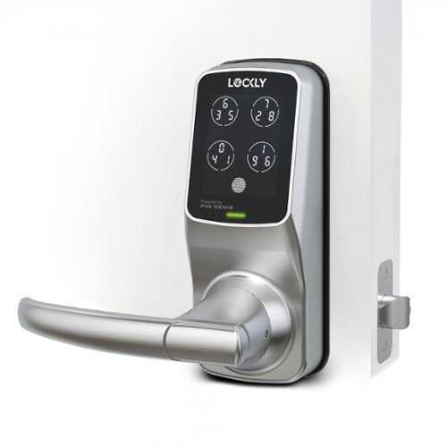 Rent to own Lockly - Model 6S Latch Lever Smart Lock with Touchscreen/Key Access/Auto Lock/ App Control - Satin Nickel