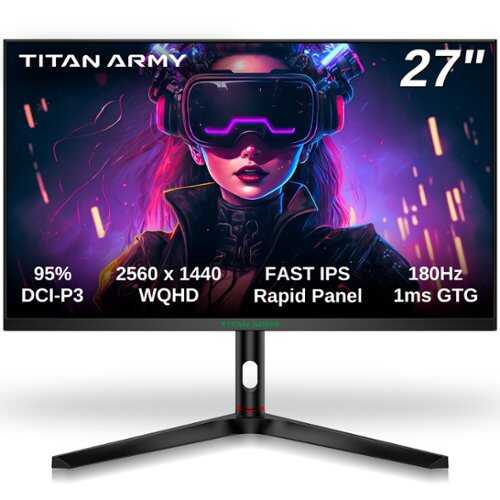 Rent to own Titan-army - P27A2R 27" Gaming Monitor, 2K Fast IPS QHD 2560x1440p, 180Hz 1ms GTG, Adaptive-Sync, 95% DCI-P3, Lifting Swivel Stand - 180Hz 27inch QHD