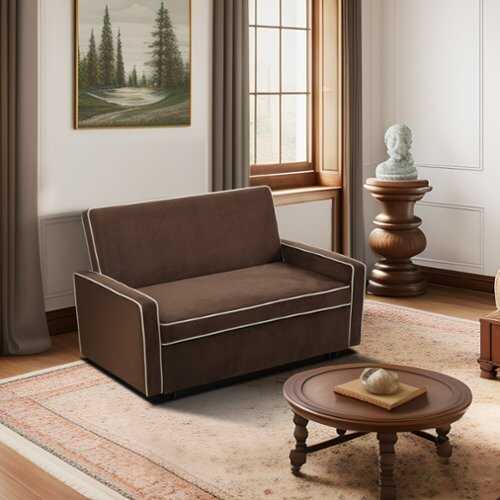 Rent to own Bestier - Modern Convertible Sofa Sleeper with Metal Frame - 53" - Brown