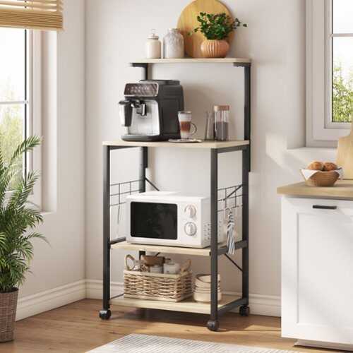 Rent to own Bestier - Kitchen Baker's Rack with Storage Shelves and USB Outlets - Oak