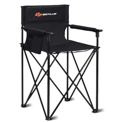 Rent to own Costway Portable 38'' Oversized High Outdoor Beach Chair Camping Fishing Folding Chair - Black