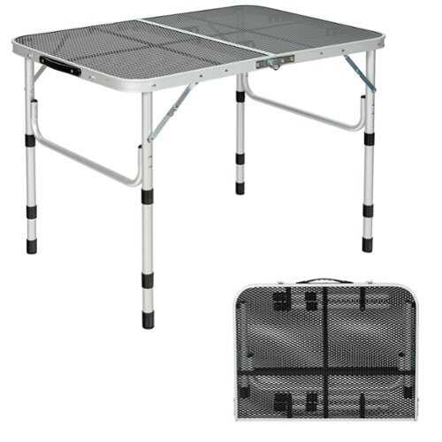 Rent to own Costway Folding Grill Table for Camping Lightweight Aluminum Metal Grill Stand Table - Silver