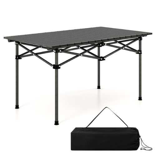 Rent to own Costway Aluminum Camping Table for 4-6 People Folding Picnic Table w/ Carry Bag - Black