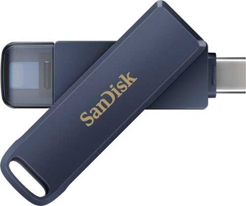 Rent to own SANDISK - 128GB USB Flash Drive for iPhone Lightning and USB Type-C Metallic Sky - Blue