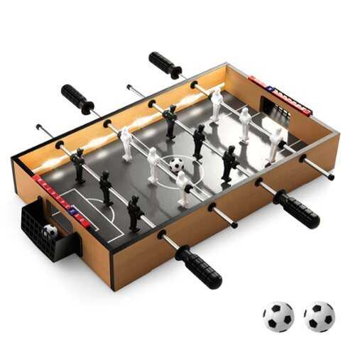 Rent to own Costway Game Room Size Football Table with Non-slip Handle 2 Footballs Realistic Players - Natural