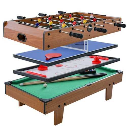 Rent to own Costway 4 In 1 Multi Game Hockey Tennis Football Pool Table Billiard Foosball Gift - Multi-Color