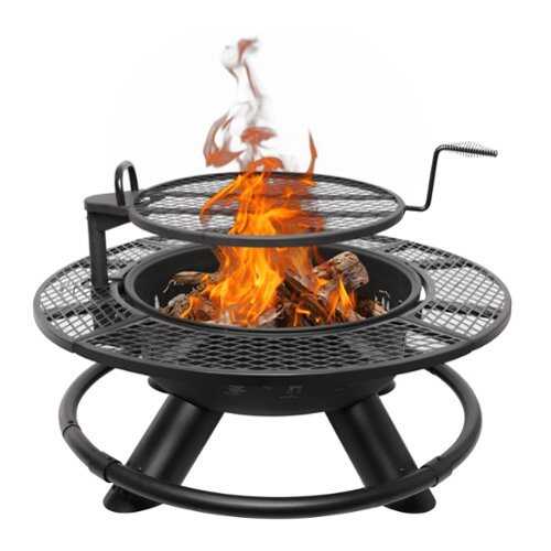 Rent to own Bestier 47" Wood Burning Fire Pit Outdoor Backyard Patio Fire Pit with Cooking Grill Grate - Forest Style