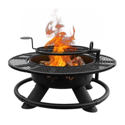 Rent to own Bestier 47" Wood Burning Fire Pit Outdoor Backyard Patio Fire Pit with Cooking Grill Grate - Deer Head Style