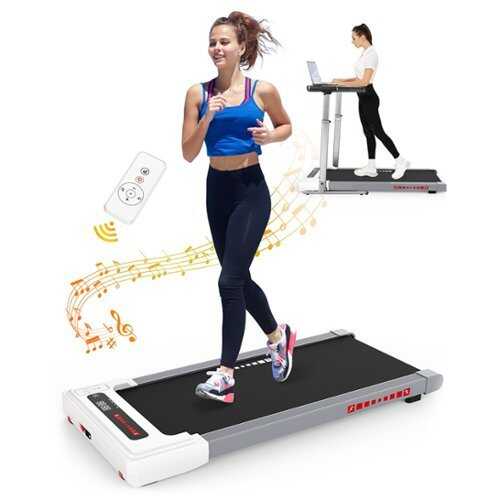 Rent to own Hunkstar - Electric Folding Treadmill, 2.25HP Foldable Exercise Walking Pad for Apartment Home/Office, Easy to Fold Assembly, MP3 - Gray