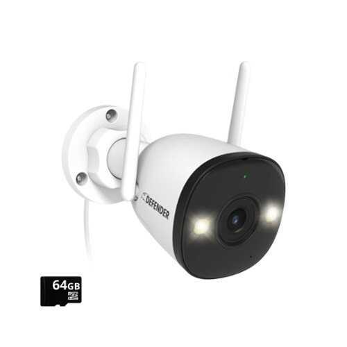 Rent to own Defender - AI POWERED 4K Guard Pro Wi-Fi 6 Plug-in Security Camera with 64GB SD Card - White