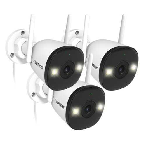 Rent to own Defender - AI POWERED 4K Guard Pro Wi-Fi 6 Plug-in Power Security Camera - 3 pack - white