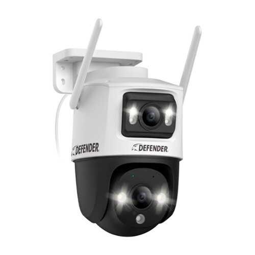 Rent to own Defender - AI POWERED Guard Pro 3K PLUS Dual Lens PTZ Wi-Fi 6 Plug-in Security Camera - white