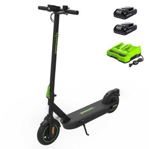 Rent to own Greenworks 2x24V Stealth Series E-Scooter with (2) 4Ah Batteries & Charger - Stealth